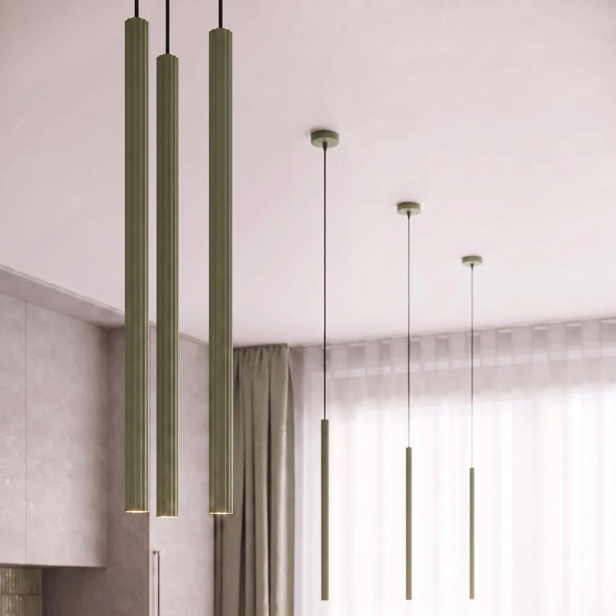 Pendelleuchte "CORA 1" – Pendelleuchten in Olivgrün | Dexity Lichtdesign