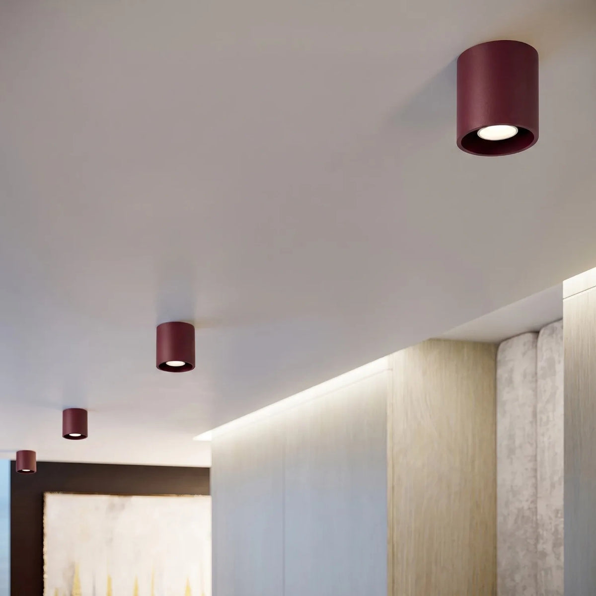 Deckenleuchte "Orbis 1" – Deckenlampen in Burgunderrot | Dexity Lichtdesign