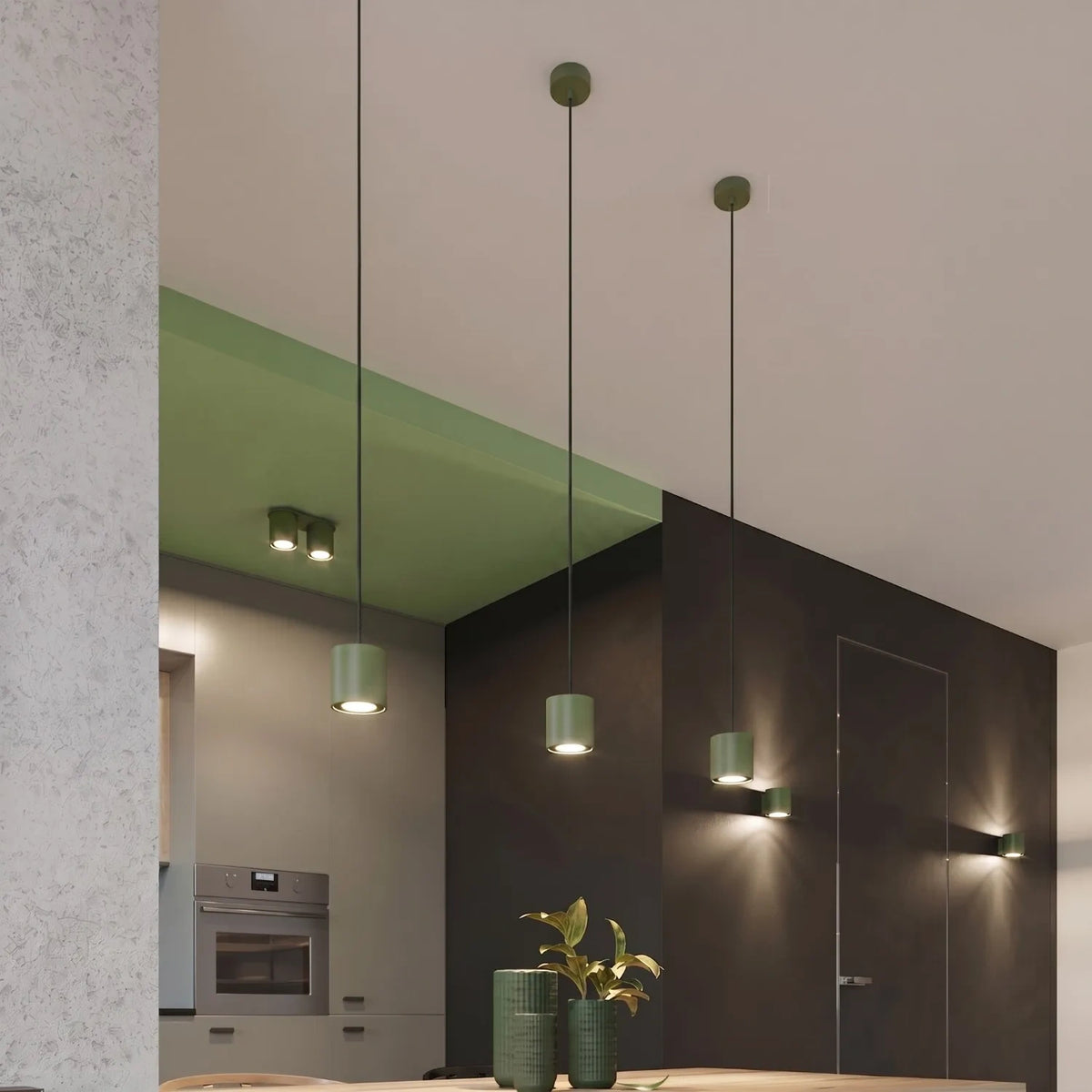 Deckenleuchte "Orbis 2" – Deckenleuchten in Olivgrün | Dexity Lichtdesign