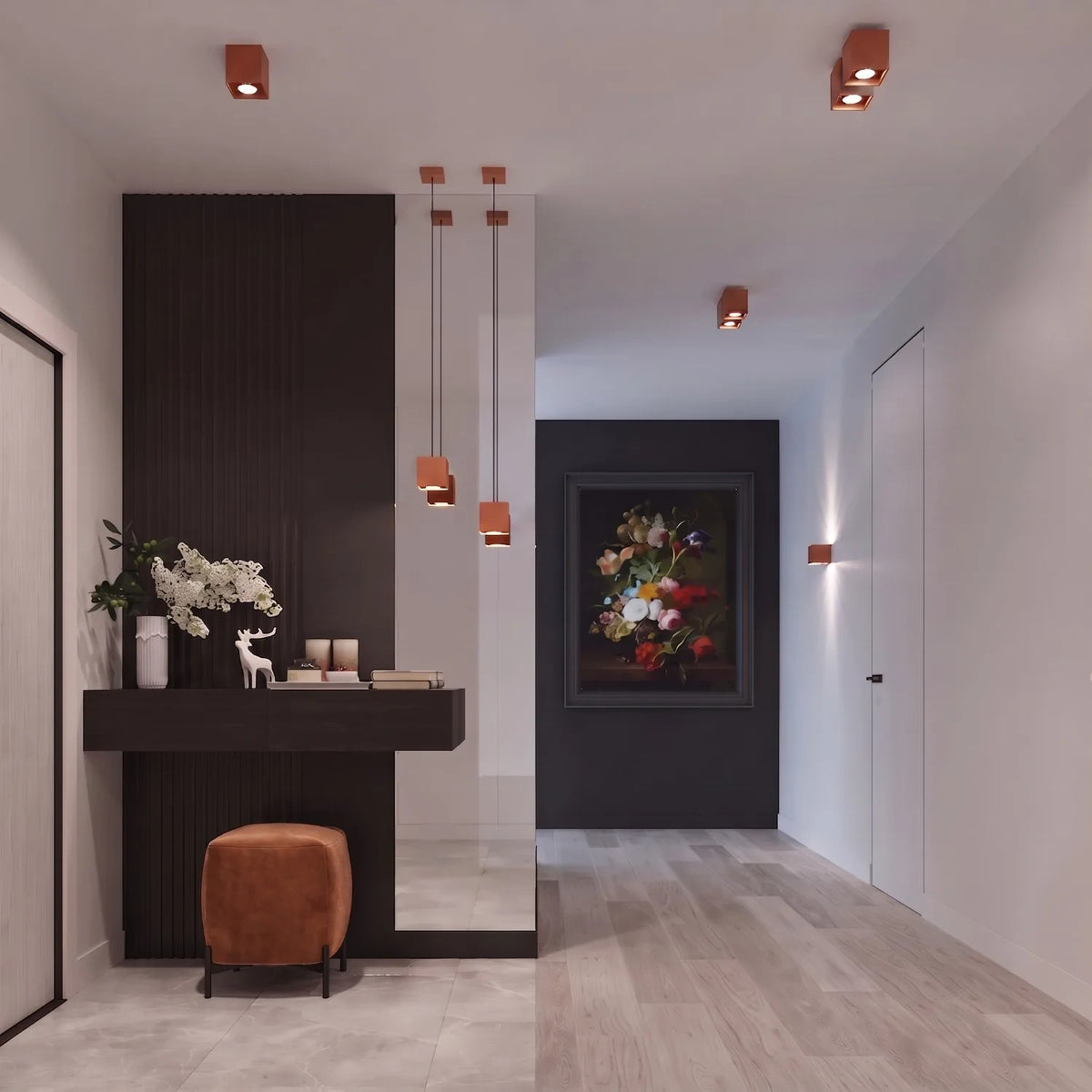 Deckenleuchte "QUAD 1" – Deckenlampen in Rotem Ocker | Dexity Lichtdesign