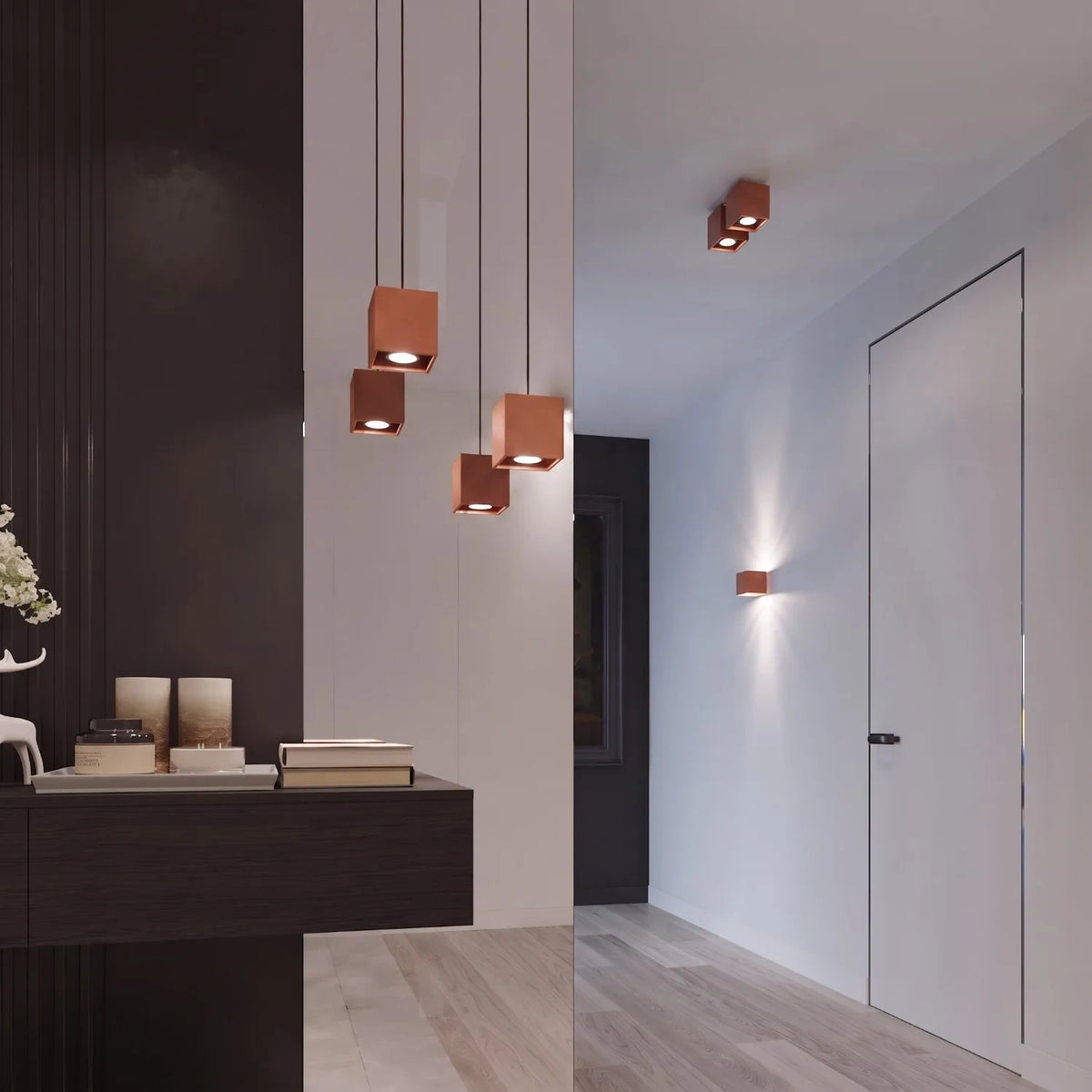 Deckenleuchte "QUAD 1" – Deckenlampen in Rotem Ocker | Dexity Lichtdesign