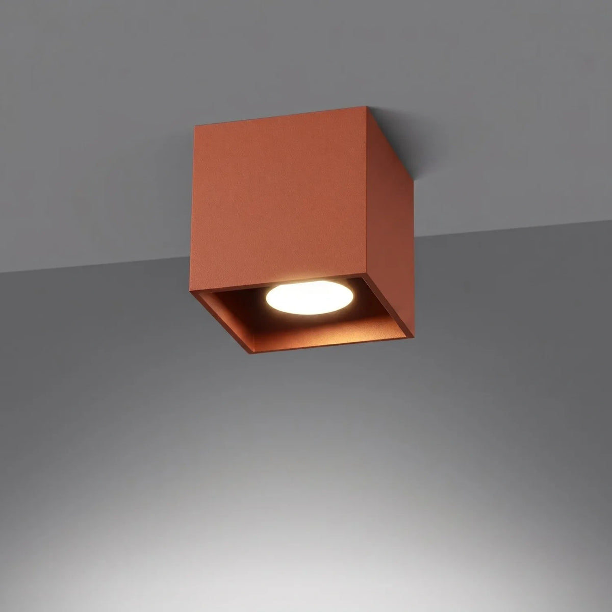 Deckenleuchte "QUAD 1" – Deckenlampen in Rotem Ocker | Dexity Lichtdesign