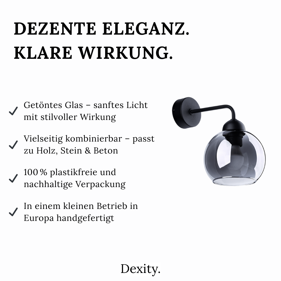 Wandleuchte „Alino 1“ – Wandlampen in Schwarz | Dexity Lichtdesign