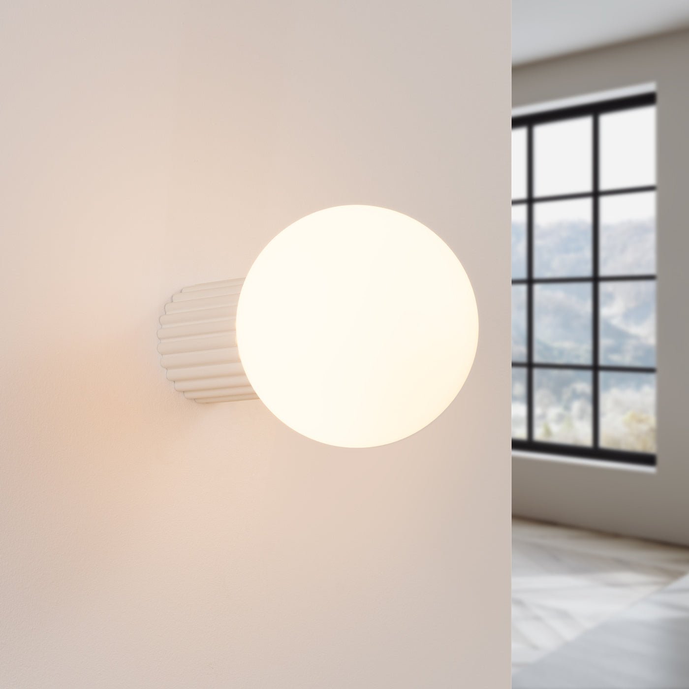 Wandleuchte "HALO" (IP44) – Wandleuchte in Beige | Dexity Lichtdesign