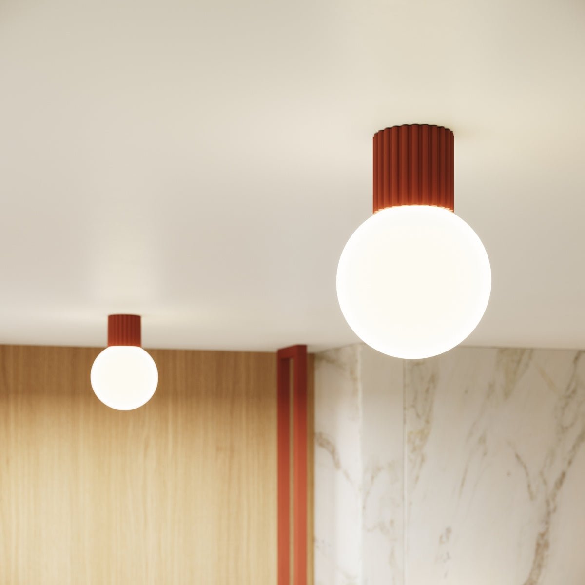 Wandleuchte "HALO" (IP44) – Wandleuchte in Roter Ocker | Dexity Lichtdesign