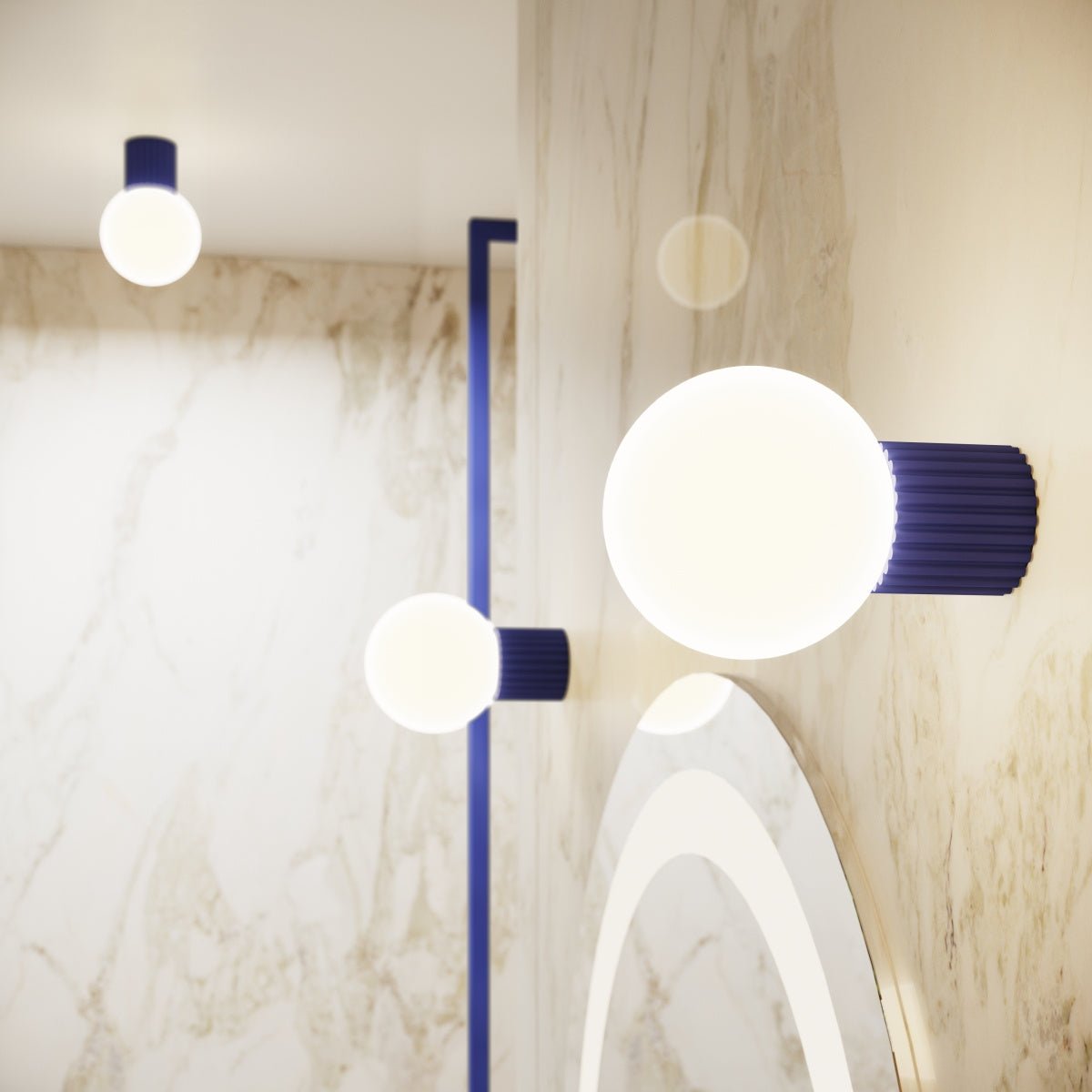 Wandleuchte "HALO" (IP44) – Wandleuchte in Ultramarin | Dexity Lichtdesign