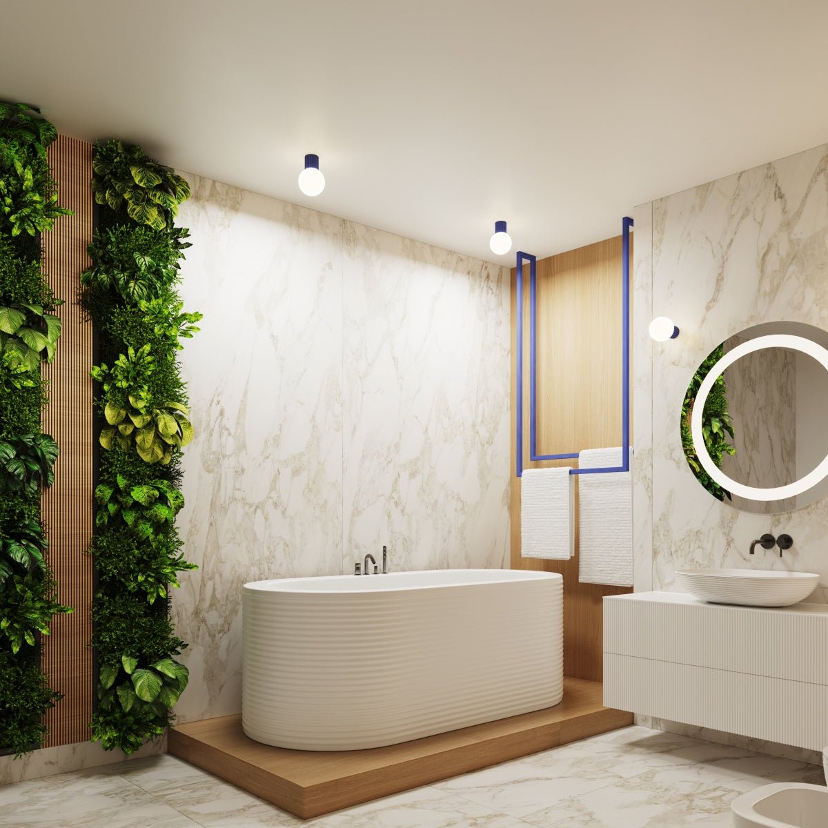 Wandleuchte "HALO" (IP44) – Wandleuchte in Ultramarin | Dexity Lichtdesign