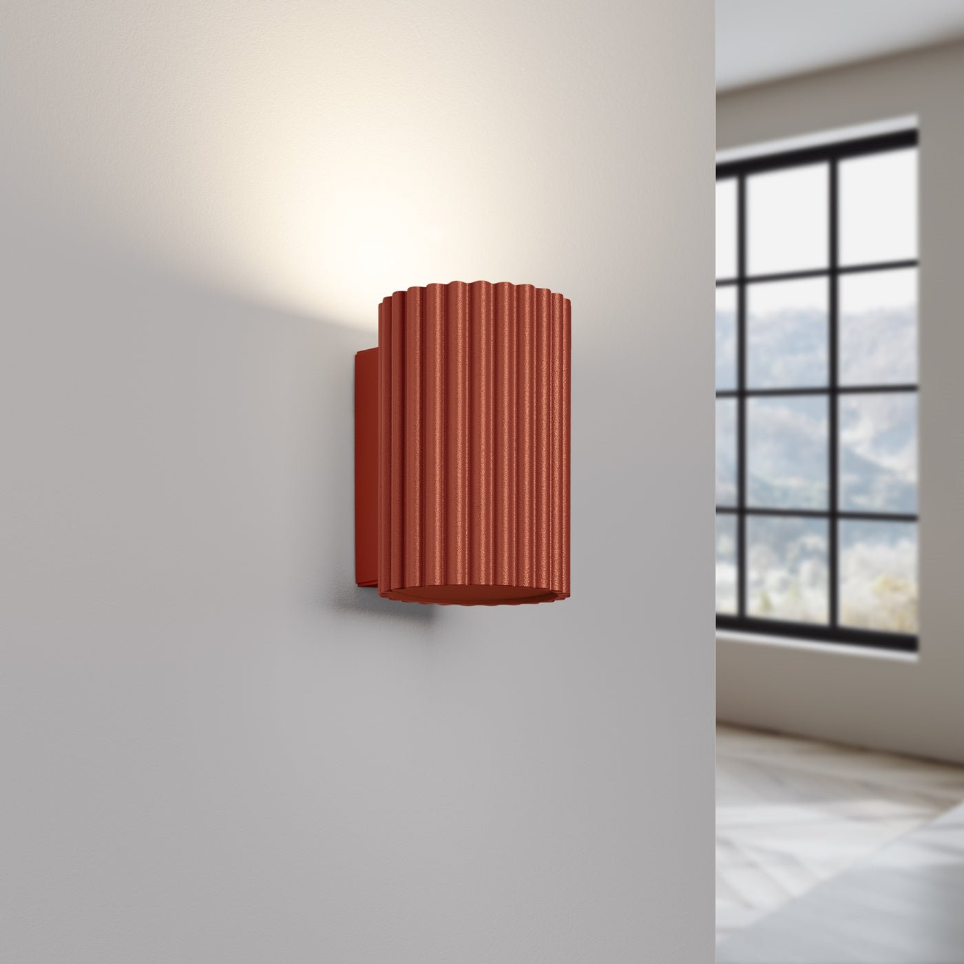 Wandleuchte "KARBON 10" – Wandleuchte in Roter Ocker | Dexity Lichtdesign