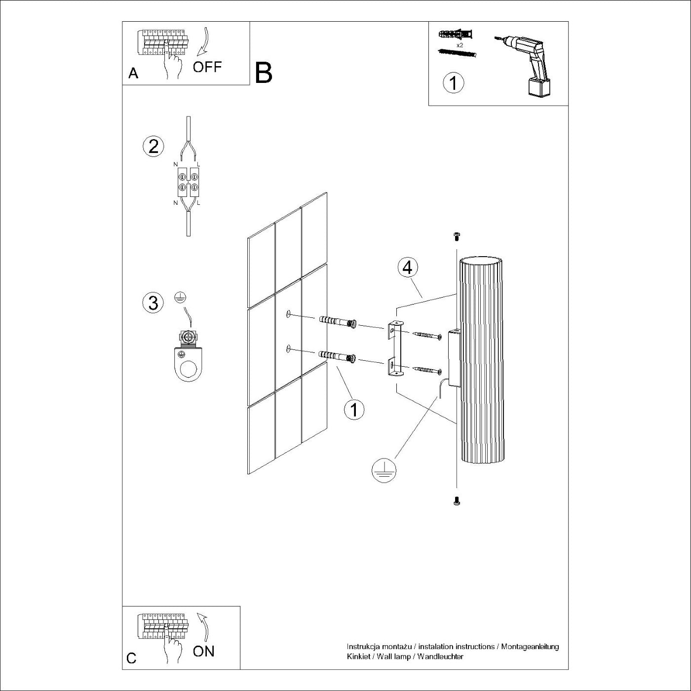 Wandleuchte "KARBON 30" – Wandleuchte in Olivgrün | Dexity Lichtdesign