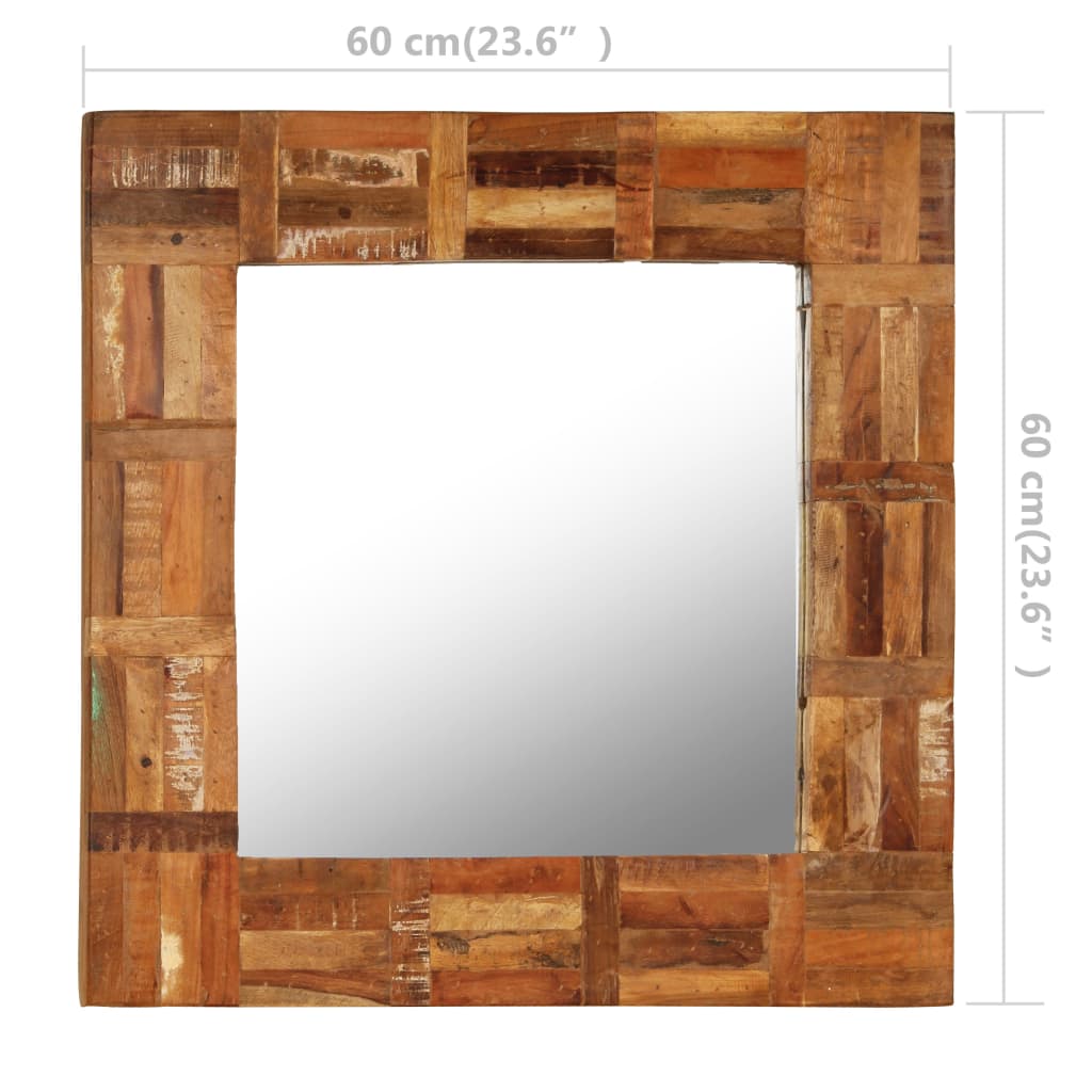 Recycelter Wandspiegel 60x60 cm