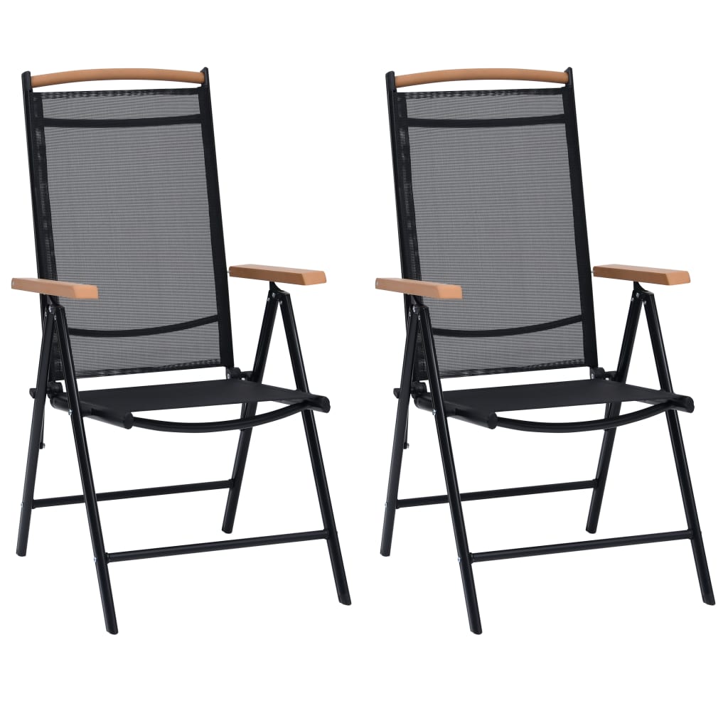 2er-Set Gartenstuhl Schwarz 44 cm