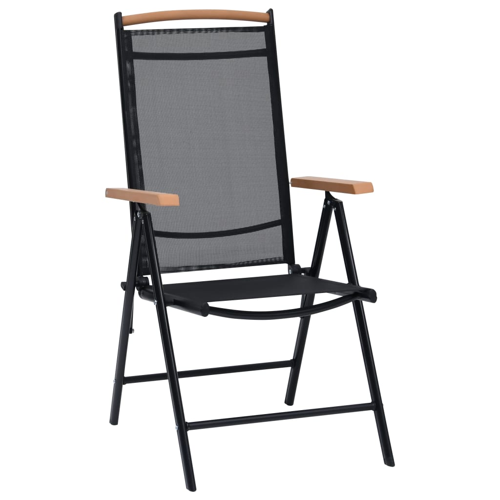 2er-Set Gartenstuhl Schwarz 44 cm