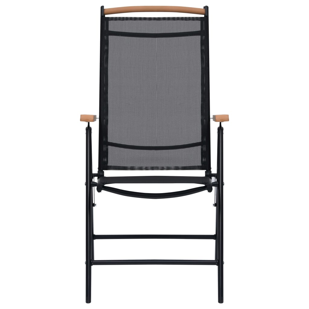 2er-Set Gartenstuhl Schwarz 44 cm