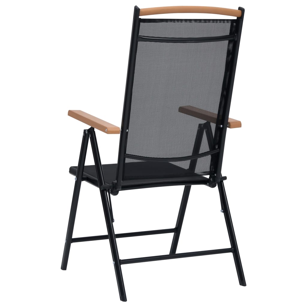 2er-Set Gartenstuhl Schwarz 44 cm