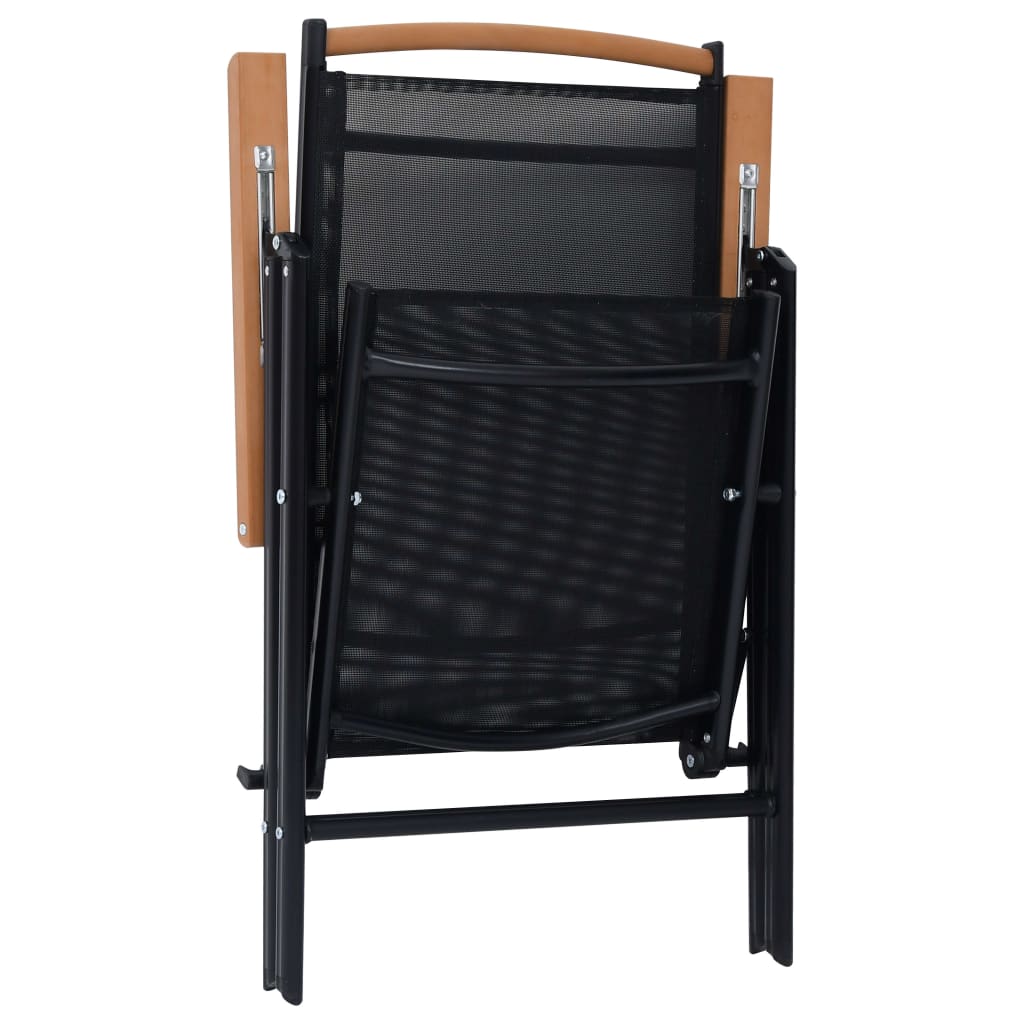 2er-Set Gartenstuhl Schwarz 44 cm