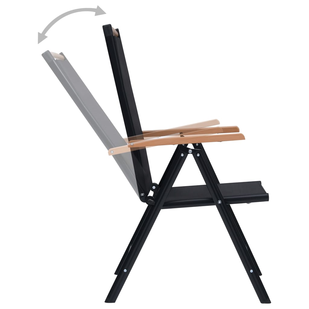 2er-Set Gartenstuhl Schwarz 44 cm