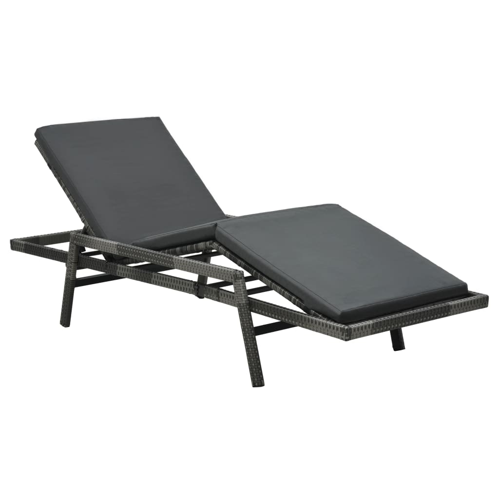 Sonnenliege Grau 196x74x41,5 cm
