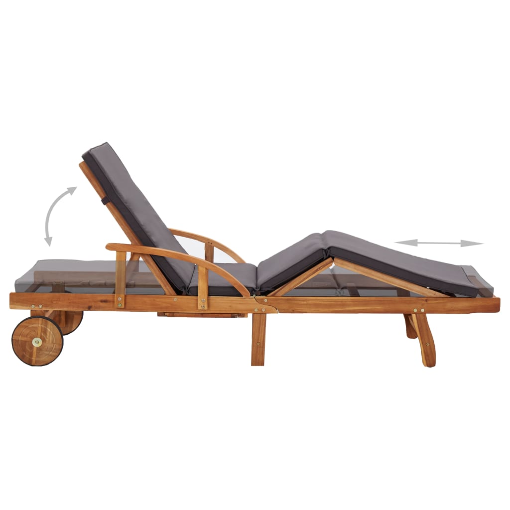 Sonnenliege Akazienholz 200x68x30-83 cm