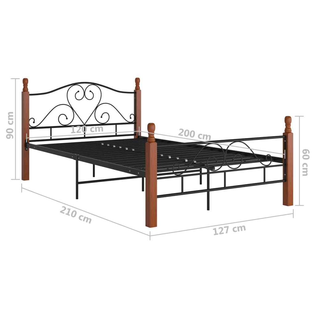 Bettgestell Schwarz 120x200 cm