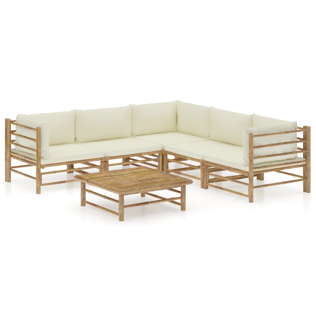 6-tlg. Garten-Lounge-Set Bambusholz