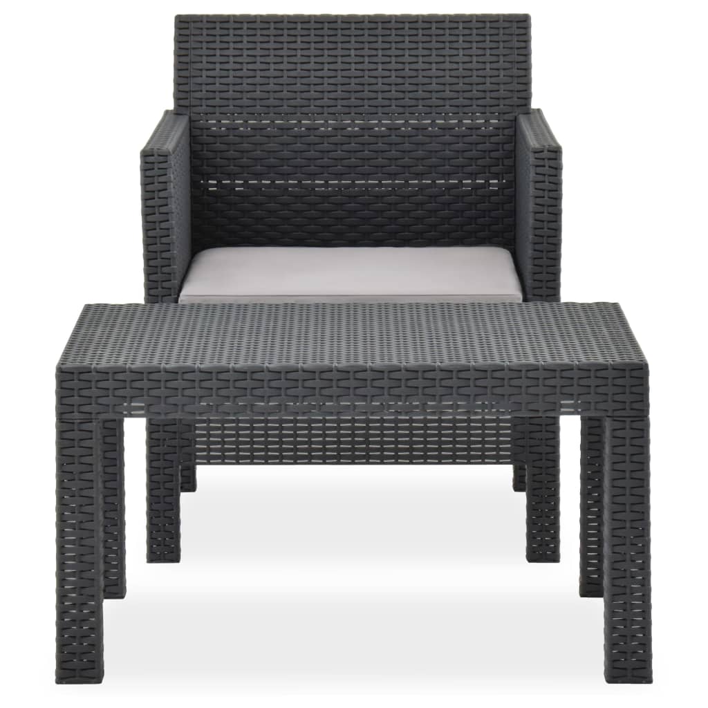 2-tlg. Garten-Lounge-Set Anthrazit