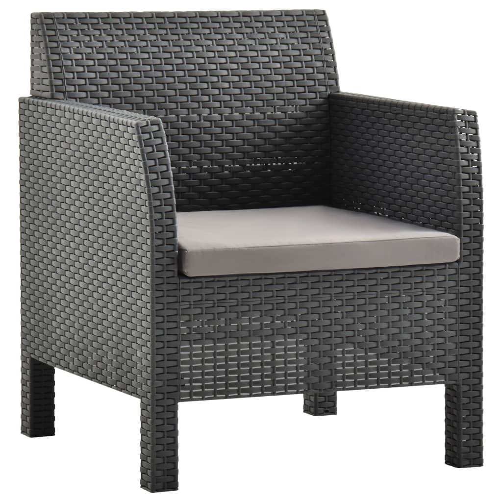 2-tlg. Garten-Lounge-Set Anthrazit