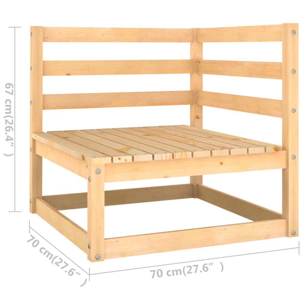 3-tlg. Garten-Lounge-Set Kiefernholz