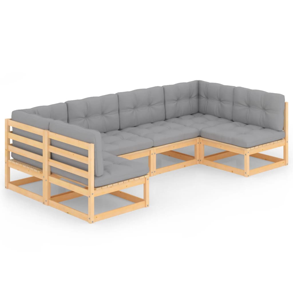 6-tlg. Garten-Lounge-Set Kiefernholz