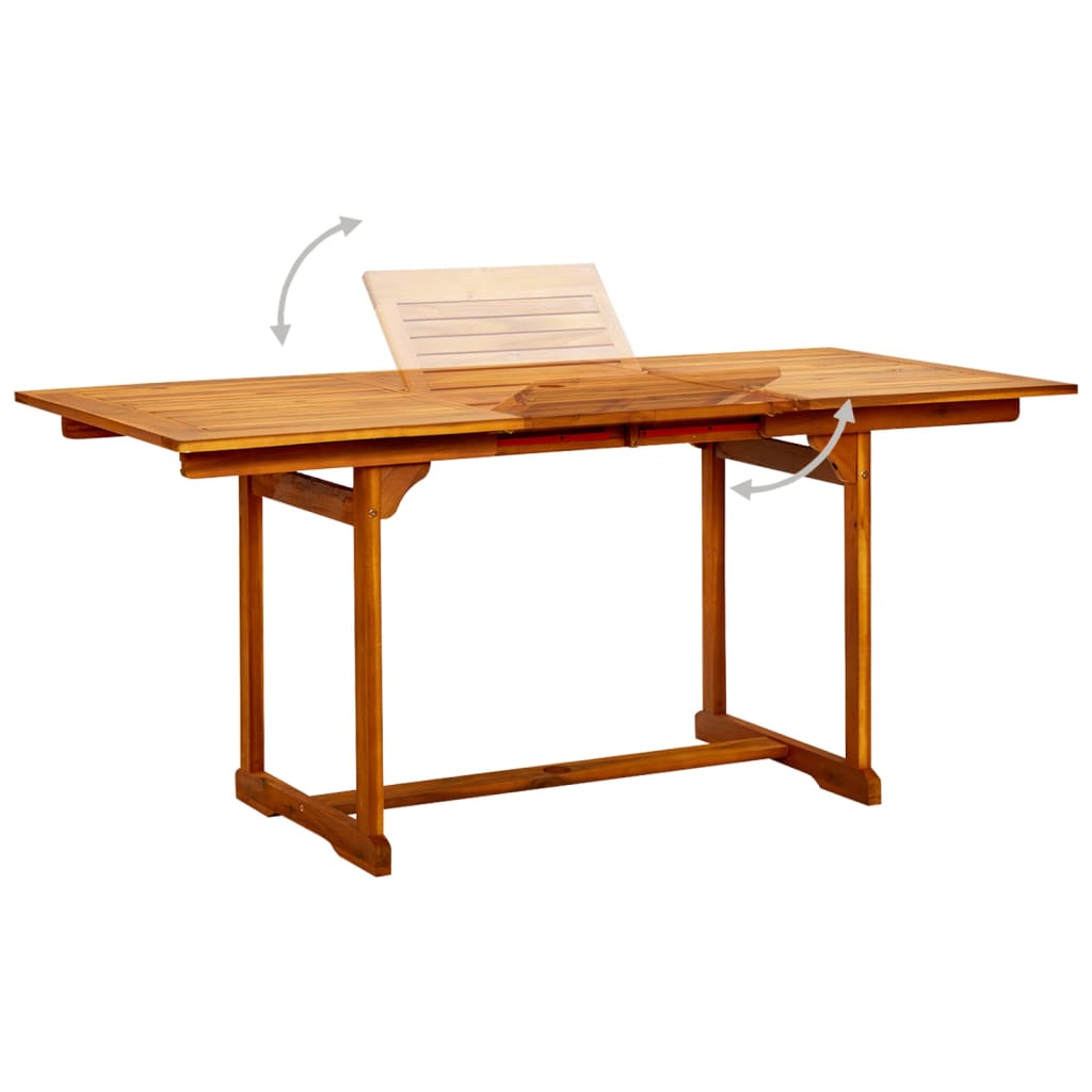 Garten-Esstisch Akazienholz (120-170)x80x75 cm