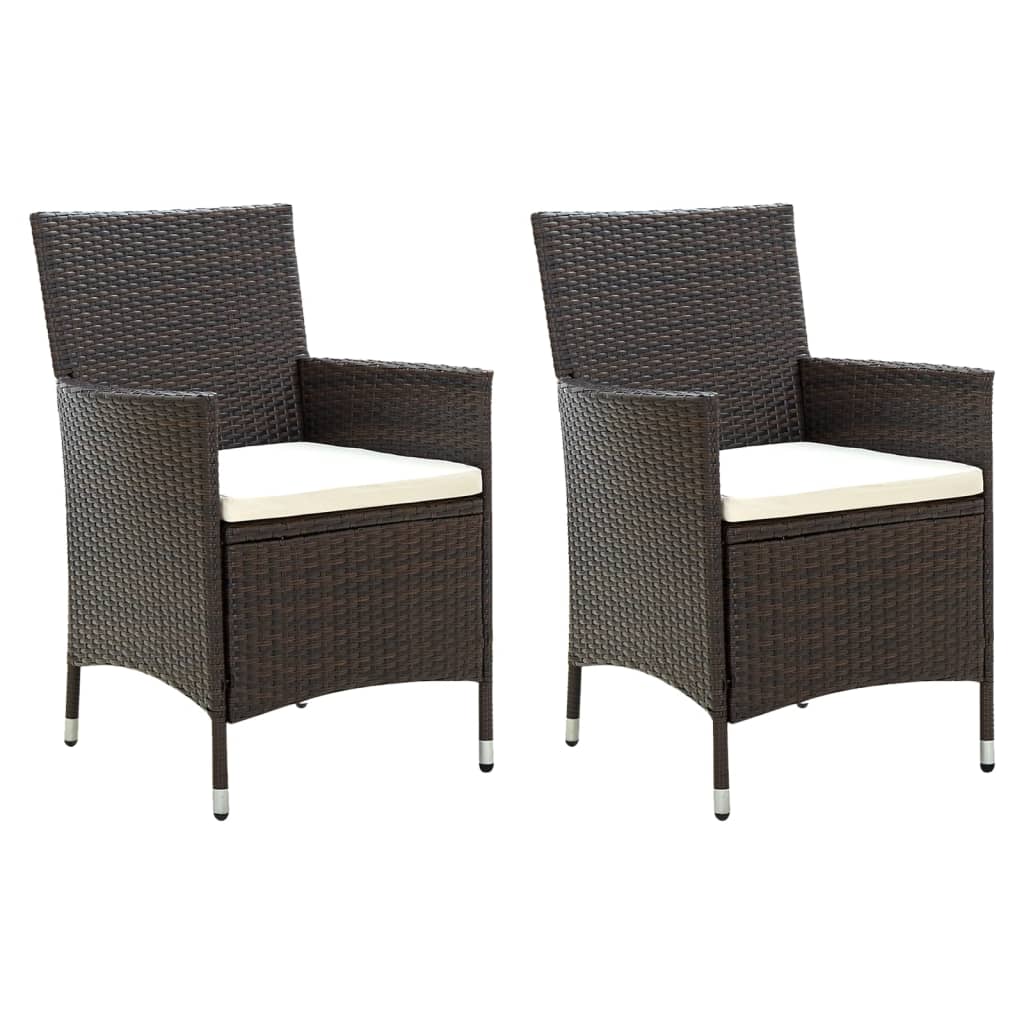 2er-Set Gartenstuhl Braun 47 cm