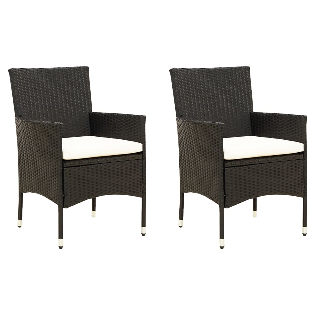 2er-Set Gartenstuhl Schwarz 47 cm