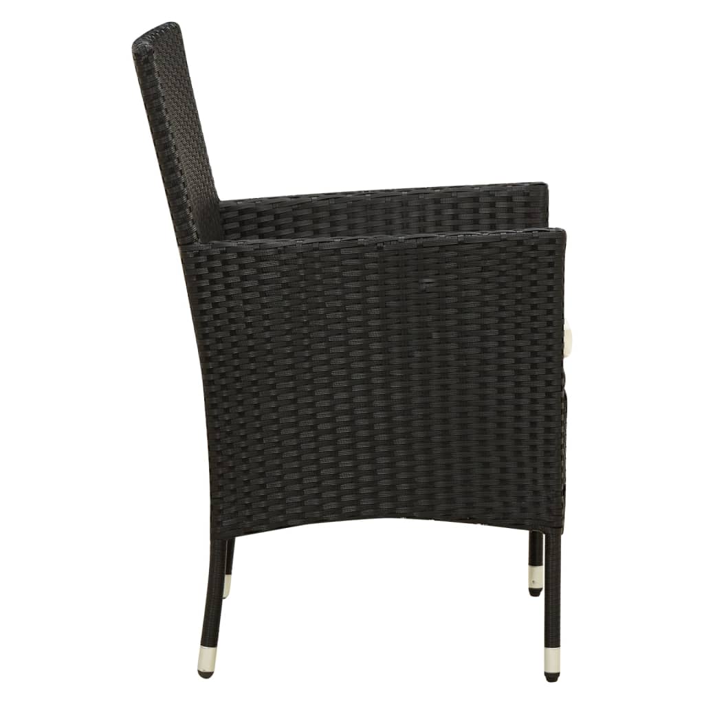 2er-Set Gartenstuhl Schwarz 47 cm