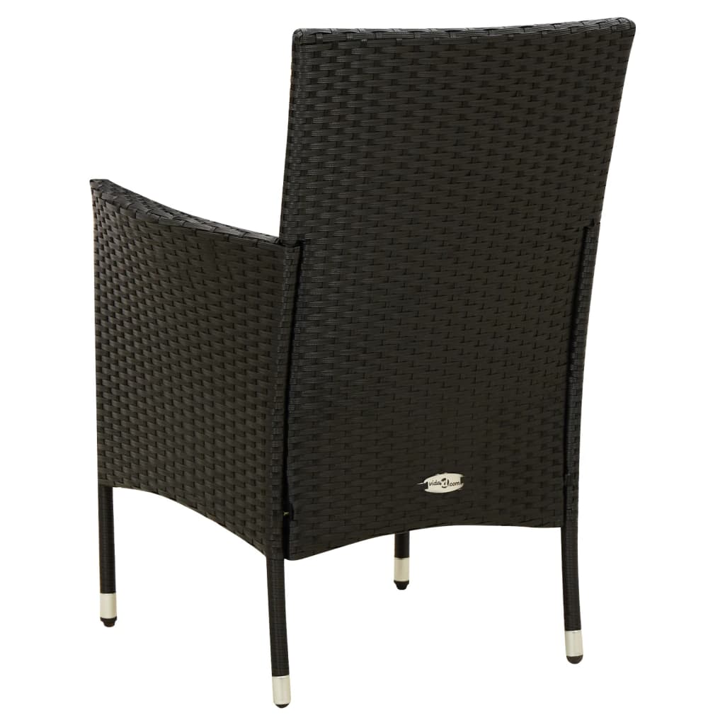 2er-Set Gartenstuhl Schwarz 47 cm