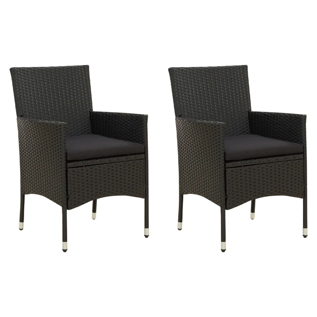 2er-Set Gartenstuhl Schwarz 47 cm