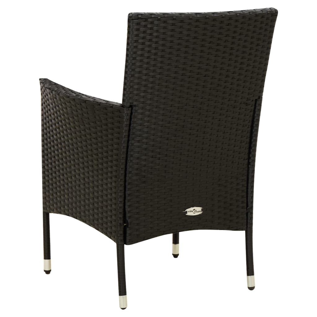 2er-Set Gartenstuhl Schwarz 47 cm