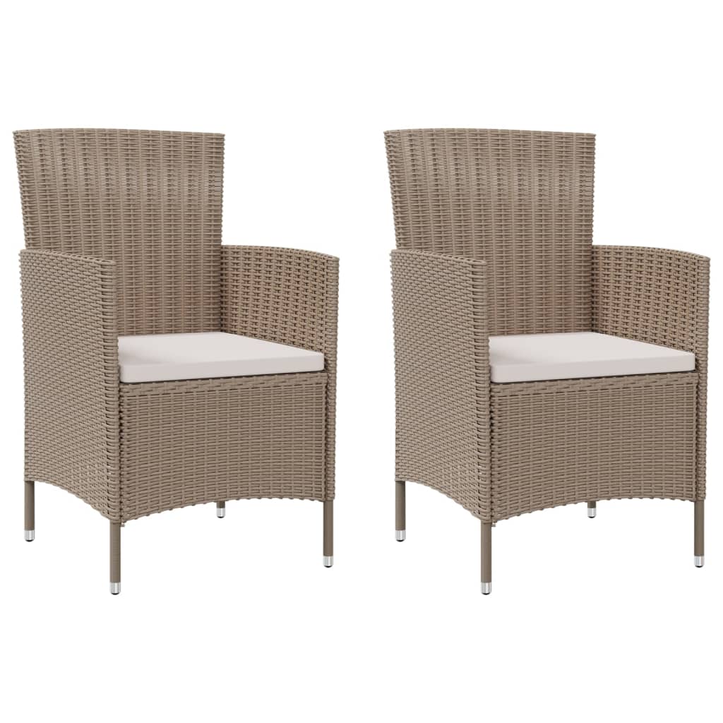 2er-Set Gartenstuhl Beige 47 cm