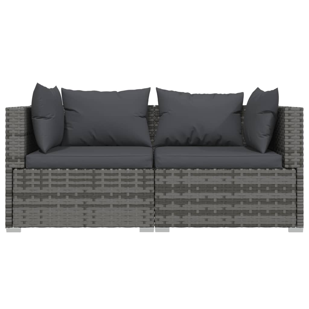 2-Sitzer Gartensofa Grau 140 cm