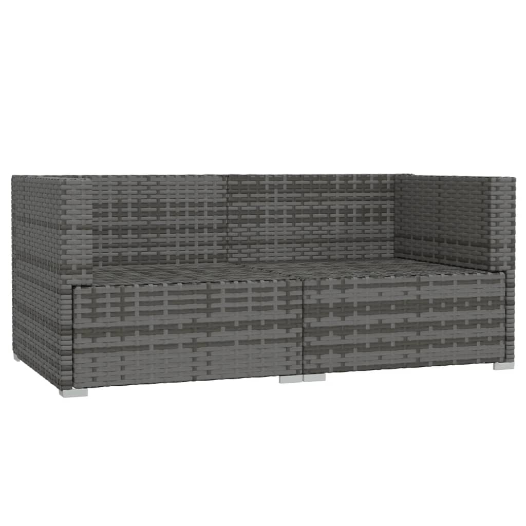 2-Sitzer Gartensofa Grau 140 cm