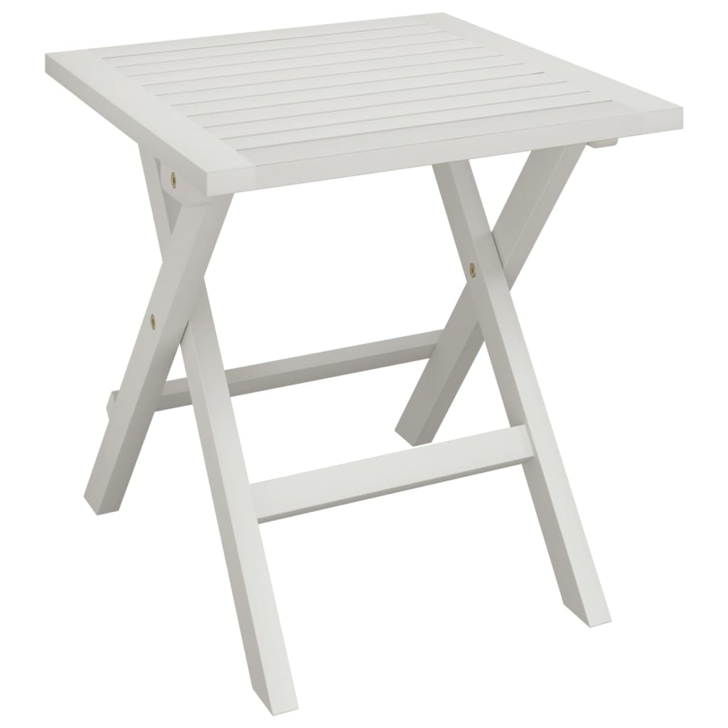 2er-Set Sonnenliegen mit Tisch Weiß 184x55x64 cm