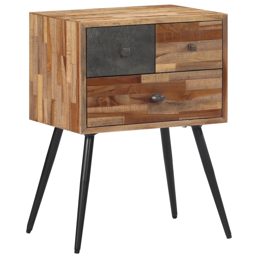 Nachttisch 47x31,5x60 cm Massives Teakholz