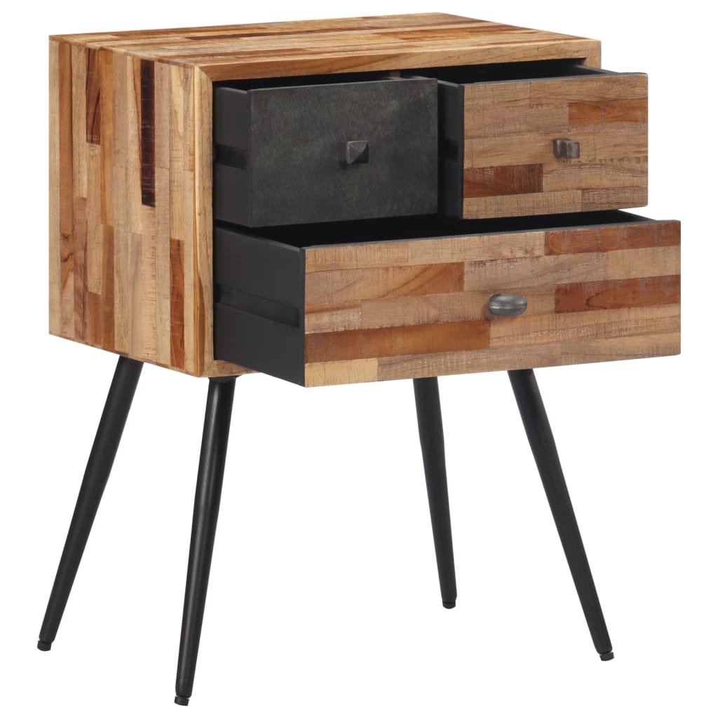 Nachttisch 47x31,5x60 cm Massives Teakholz