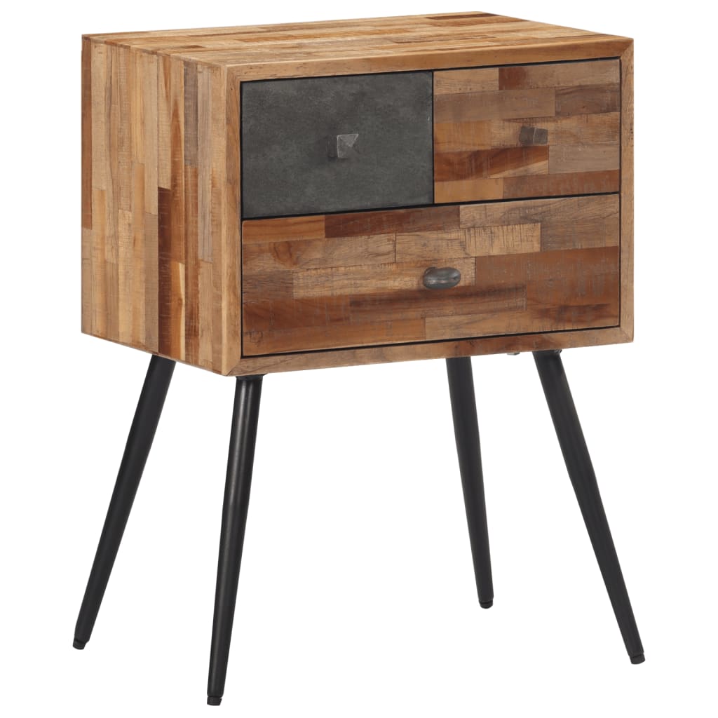 Nachttisch 47x31,5x60 cm Massives Teakholz