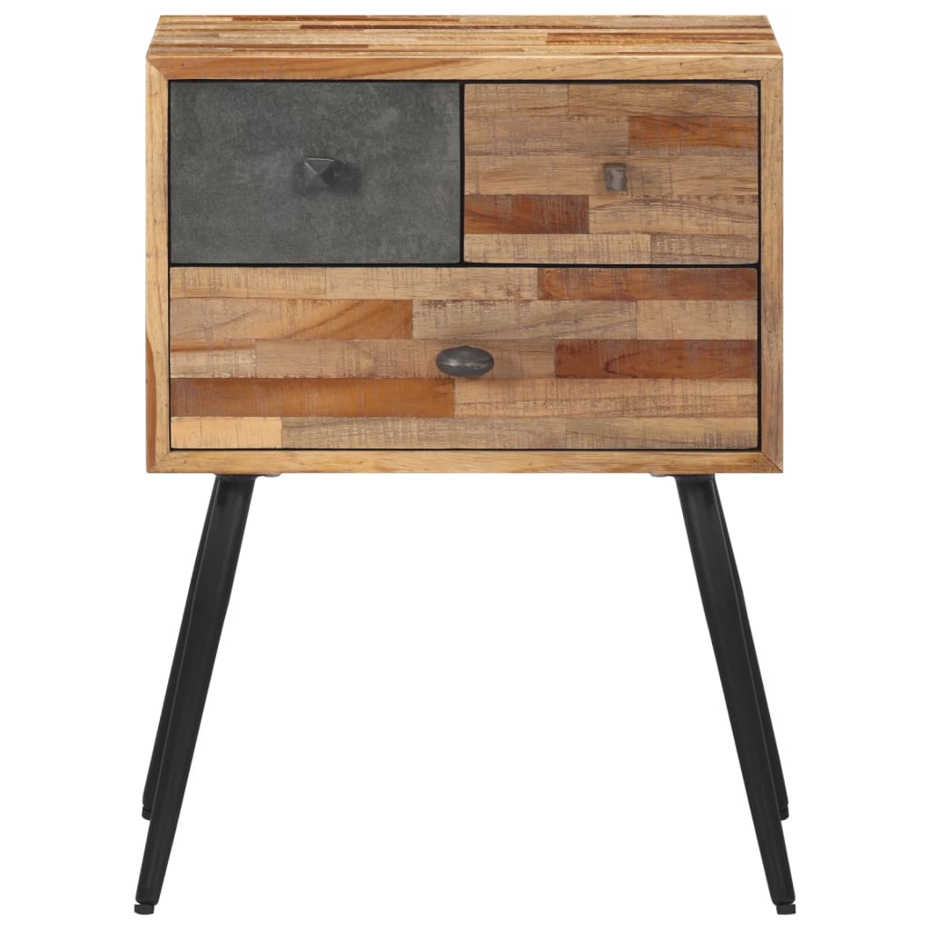 Nachttisch 47x31,5x60 cm Massives Teakholz